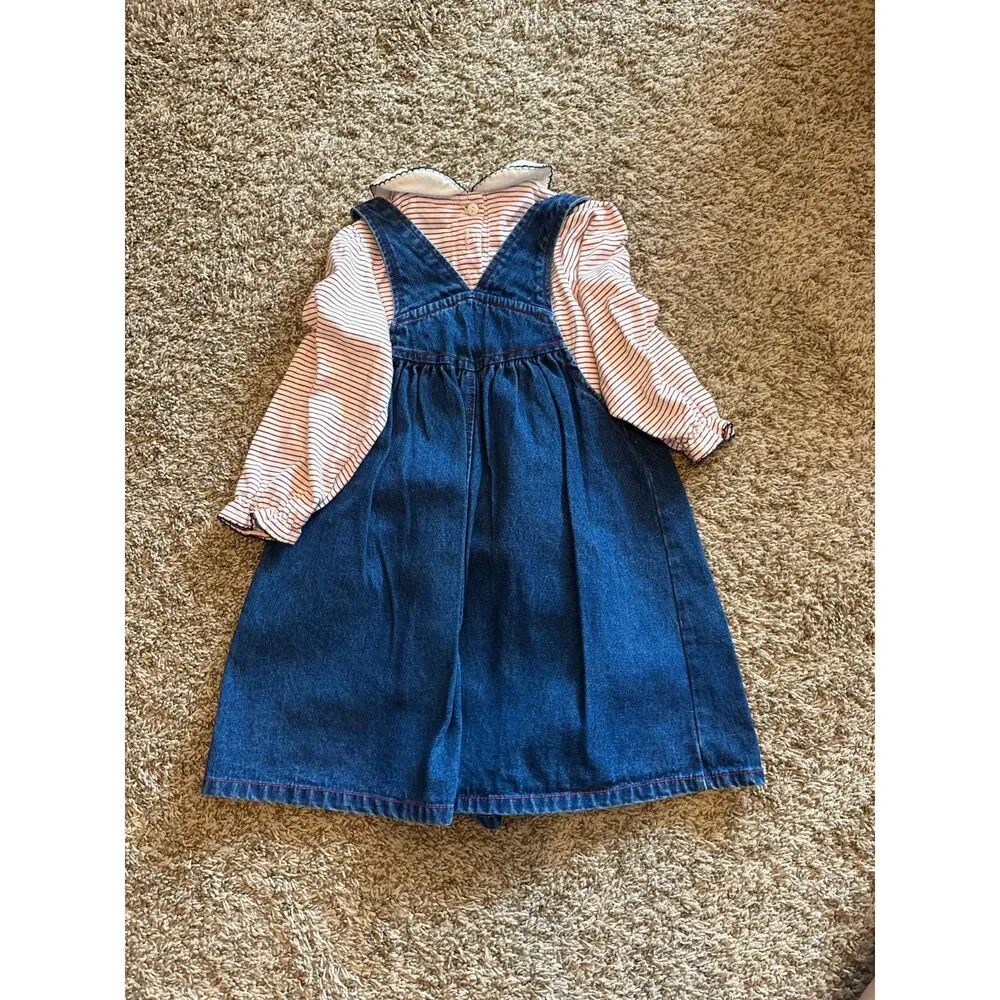 Vtg Raggedy Ann embroidered jumper set